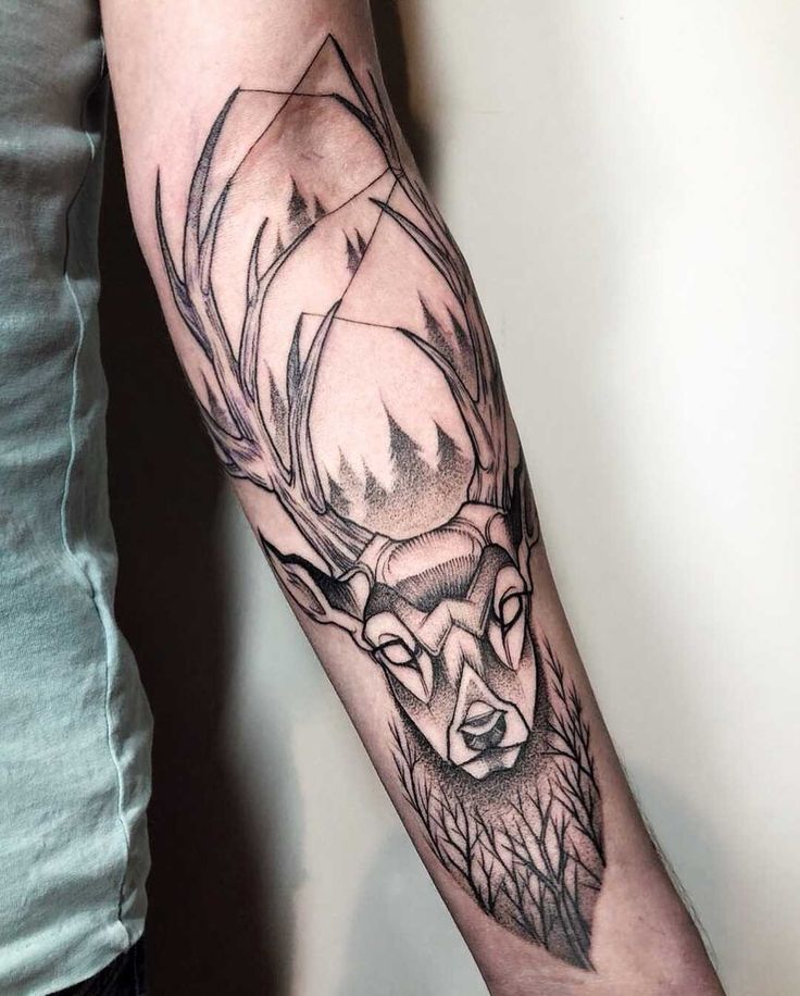 phá cách với mẫu tattoo hươu trên cẳng tay phá cách với mẫu tattoo hươu trên cẳng tay