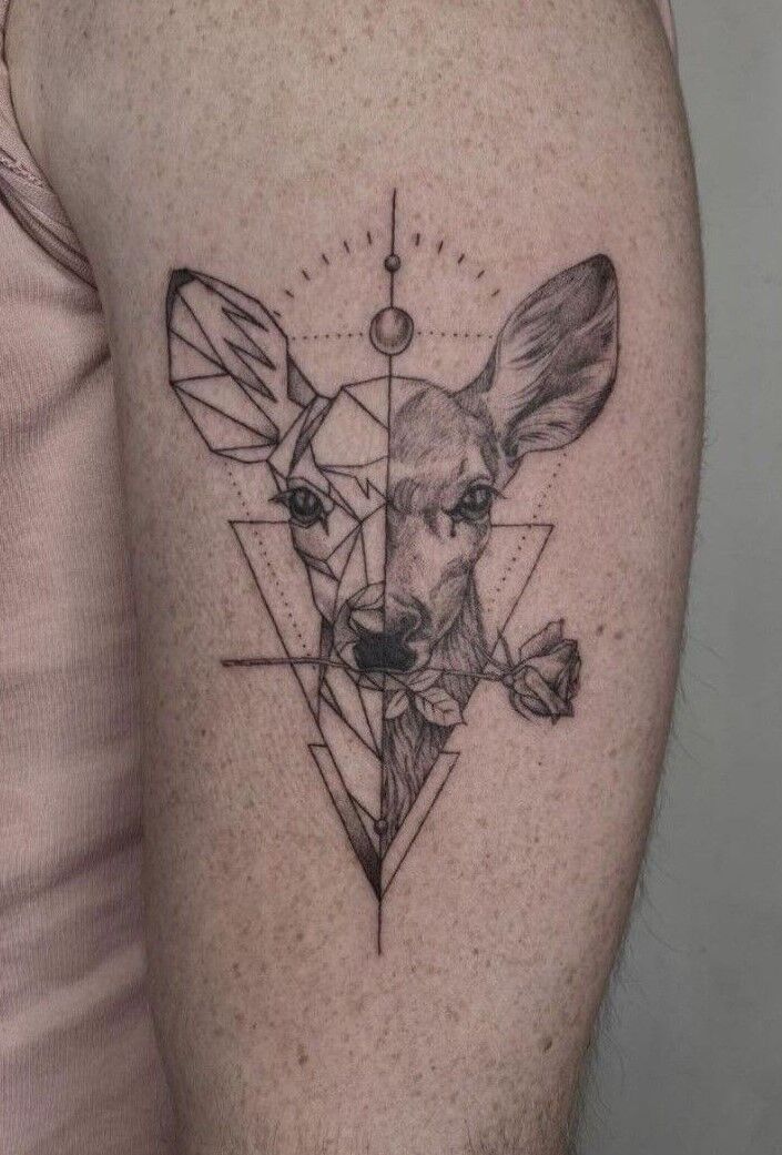 phong cách tattoo hươu mang bình an phong cách tattoo hươu mang bình an