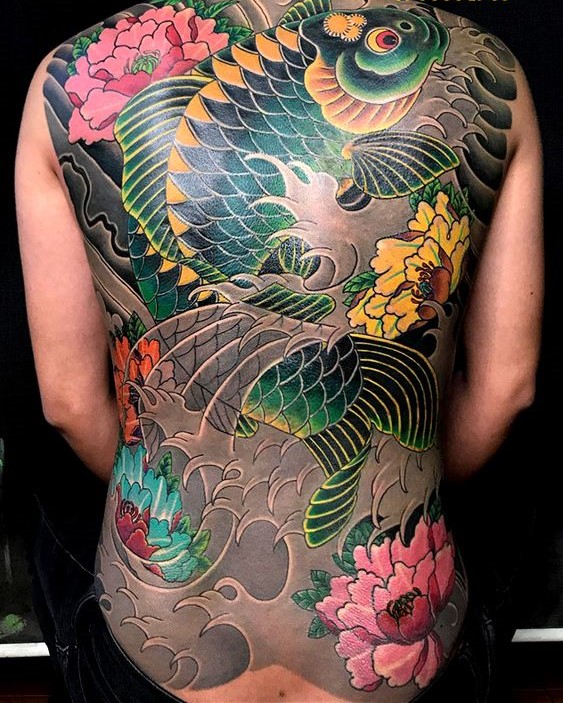 99+ mẫu hình xăm cá chép hoa mẫu đơn tuyển chọn - Genztattoo