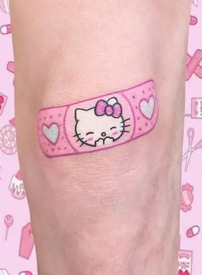 mẫu tattoo miếng dán hello kitty siêu dễ thương