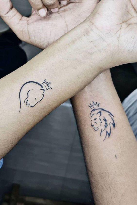cực kỳ hấp dẫn với thiết kế hình xăm cặp đôi sư tử Top 600+ hình xăm couple siêu ngầu và cá tính - Genztattoo