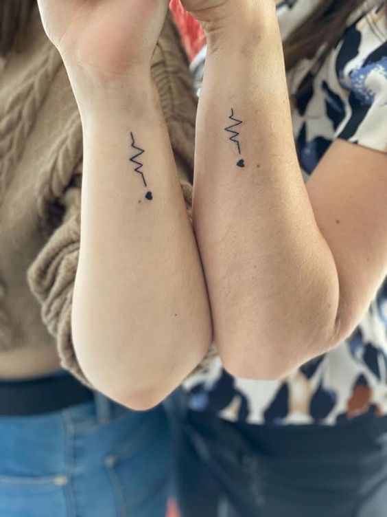 hình xăm nhịp tim cho chị em Top 600+ hình xăm couple siêu ngầu và cá tính - Genztattoo