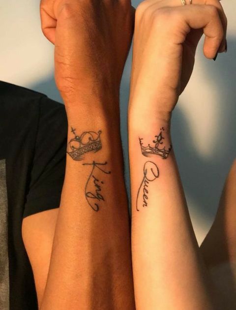 Thiết kế hình xăm King & Queen dành cho các cặp đôi Top 600+ hình xăm couple siêu ngầu và cá tính - Genztattoo
