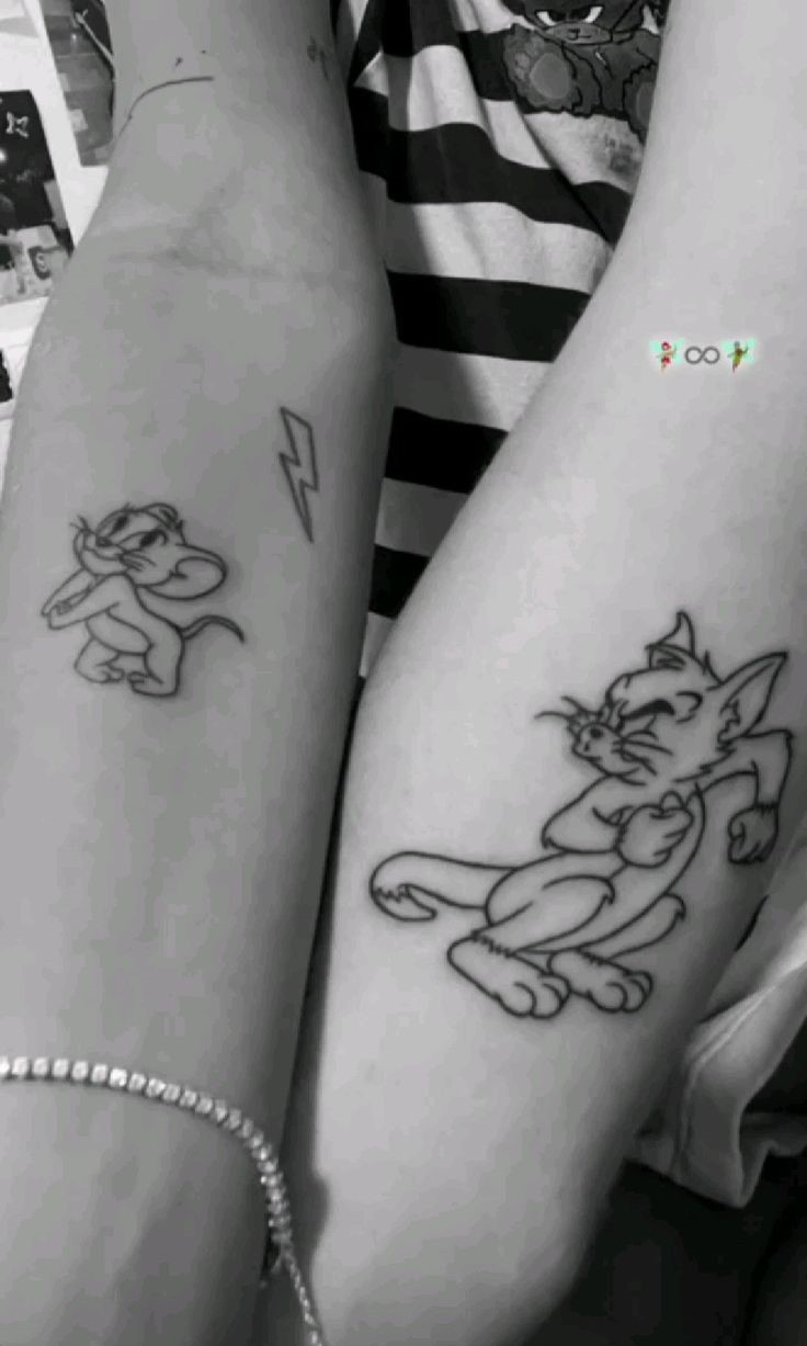 nổi bật với thiết kế hình xăm Tom & Jerry dành cho các cặp đôi Top 600+ hình xăm couple siêu ngầu và cá tính - Genztattoo