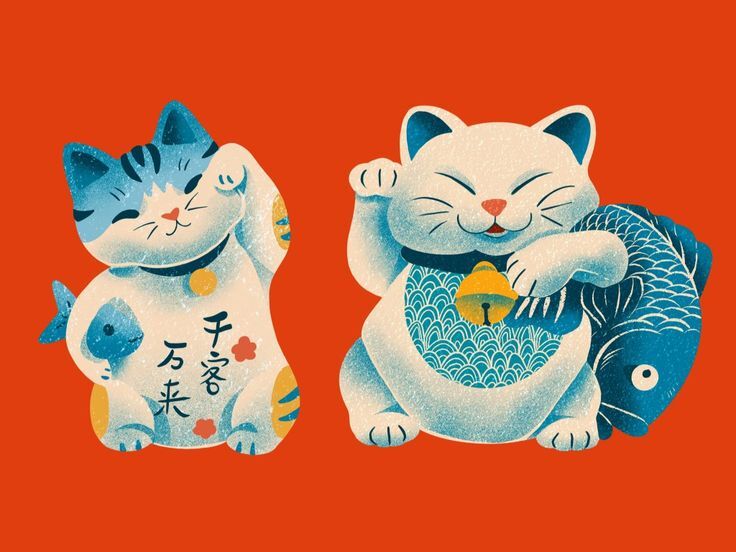 phác họa hình xăm hai chú mèo thần tài phác họa hình xăm hai chú mèo thần tài