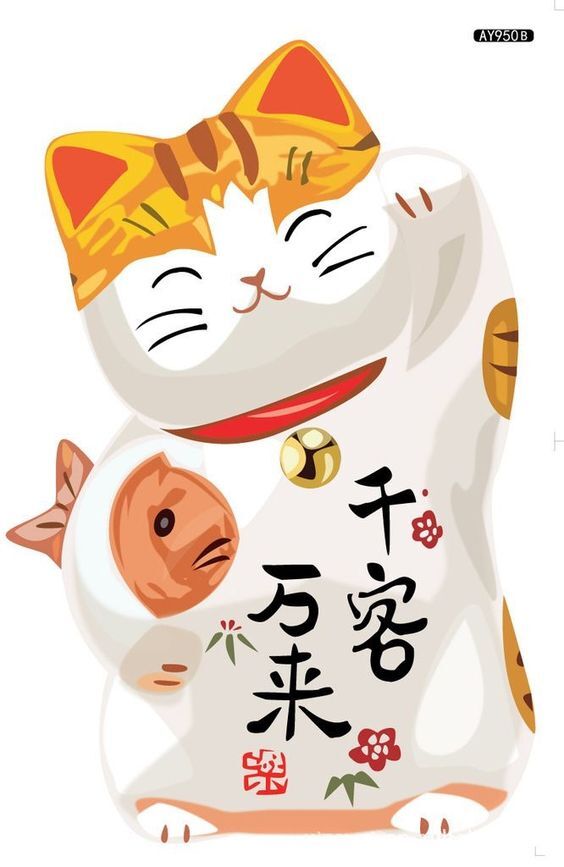 phác họa hình xăm mèo thần tài và cá chép cute phác họa hình xăm mèo thần tài và cá chép cute
