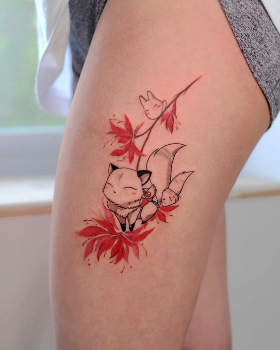 99+ hình xăm cáo 9 đuôi mini chọn lọc ( cửu vĩ hồ mini) đẹp nhất - Genztattoo